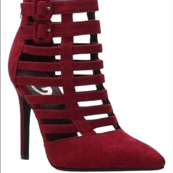 Guess G Cage Stilettos. Women's Size 8. Color: Burgundy Suede - Picture 1 of 3